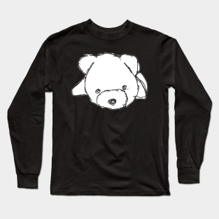 Cute Little Smiley Bear Sketch Long Sleeve T-Shirt